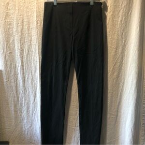 D. Exterior luxury brand flat front side zip black pants Italy size 42 or S